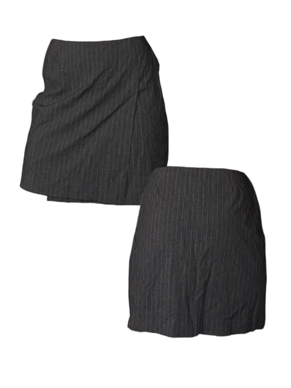 GAP Black Pinstripe Mini Wrap Skirt